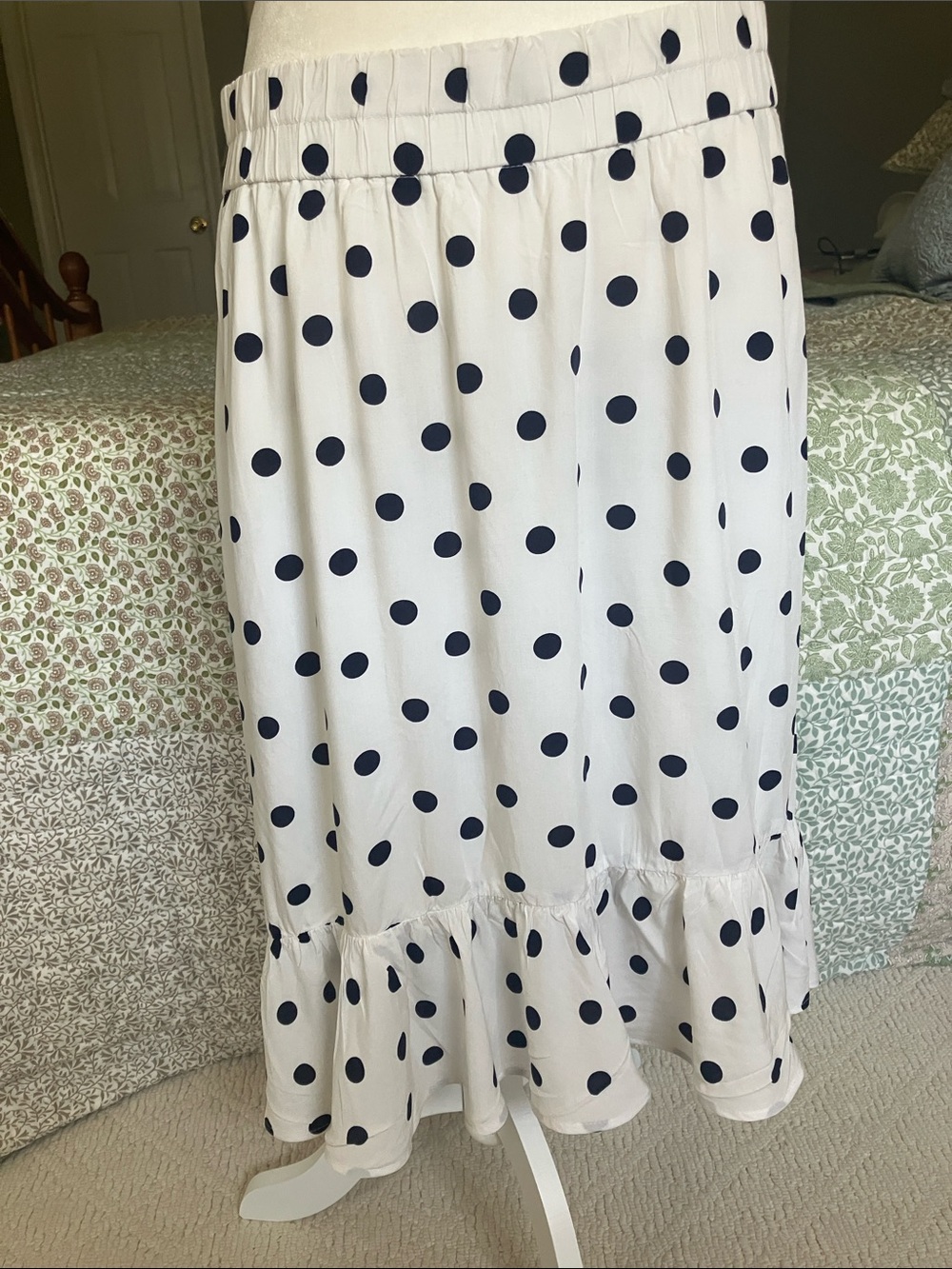 J Crew polka dot high low summer skirt L - Picture 3 of 14